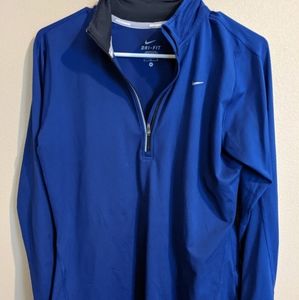 Nike DRI fit blue half zip jacket